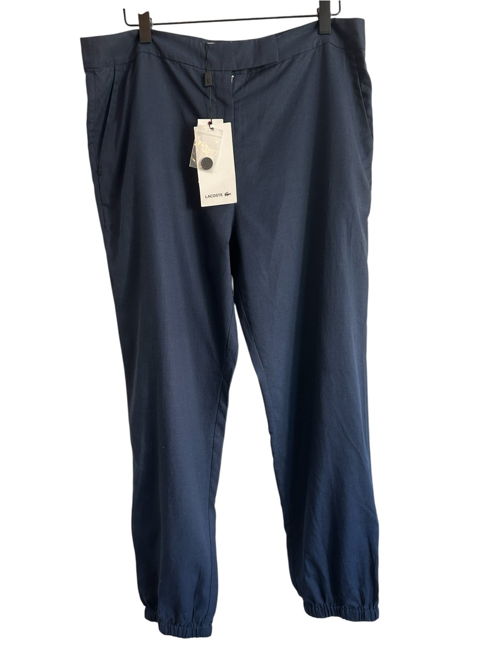 Lacoste Women Pants 8 Blue Jogger Golf Tennis Track Sport Elastic Cuff New